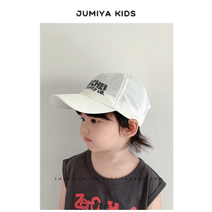 ins儿童鸭舌帽男童印花速干款夏季棒球帽2-5岁洋气韩国宝宝帽子潮
