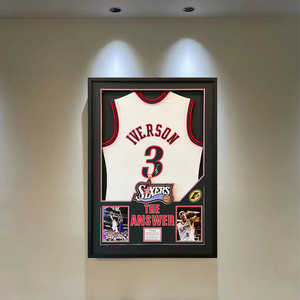 定制 艾弗森球衣装裱框NBA足球CBA签名球衣纪念收藏展示画框定做