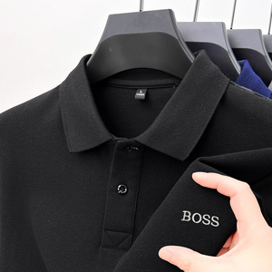 Hugo boss夏季男士短袖t恤中青年商务男装纯色薄款上衣体恤POLO衫