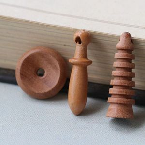 桃木雕刻平安扣文昌塔棒槌配件 木质工艺品 饰品DIY编织手链
