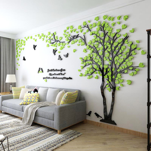 温馨树亚克力3d立体墙贴画卧室客厅沙发电视背景墙面装饰田园创意