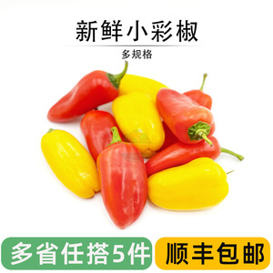 新鲜小彩椒 手指红黄椒迷你甜椒生吃水果椒 健身西餐沙拉食材蔬菜