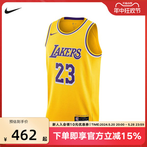 NIKE耐克无袖T恤男款篮球洛杉矶湖人队NBA JERSEY球衣DN2009-733