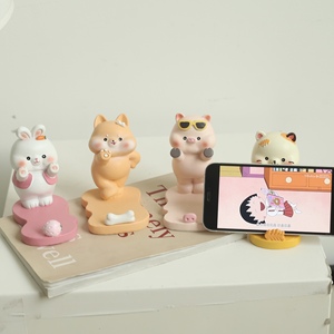 推手小动物手机支架创意卡通懒人平板支架桌面可爱办公室摆件礼物