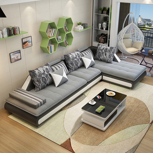 客厅整装可拆洗L型转角布艺沙发皮布组合家具2.6/2.8/3.3/3.6/4米