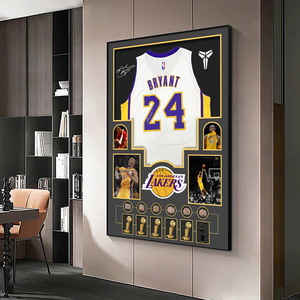 NBA球星球衣挂画科比乔丹詹姆斯客厅卧室篮球馆装饰画生日礼物