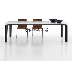 现代简约橡木框架Oskar 餐桌意式大师设计别墅大理石茶桌