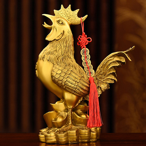 铜公鸡摆件纯铜家居饰品鸡的生肖吉祥物金鸡独立铜鸡摆件