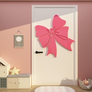 女孩卧室入户门头贴纸墙面儿童房间布置床头装饰画蝴蝶结墙上挂件