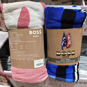 山姆会员超市 BOSS色织提花浴巾精梳棉材质 不易掉毛A类安全标准