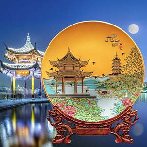 杭州西湖旅游特色纪念品原创设计工艺礼品雕刻手绘摆件可印字定制