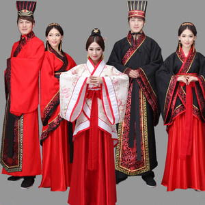 古装汉服男女成人礼服传统直据长袍中国风学生诵读舞蹈台演出衣服