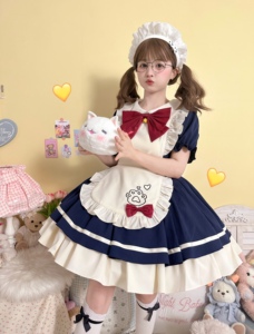 【猫咪餐厅】可爱op狗短小女仆lolita连衣裙围裙 全款链接直接拍