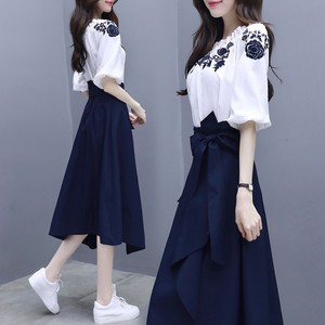 套装女两件套连衣裙2024夏韩版复古chic新款高端洋气印花气质裙子