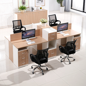 办公桌员工位简约6人位职员电脑桌椅组合2双4办公室财务隔断卡座