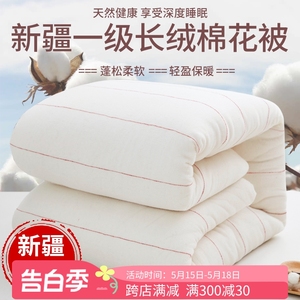 新疆一级长绒棉被纯棉花被子棉絮床垫被褥子秋冬被芯加厚保暖冬季