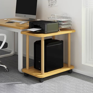 小匠材办公室打印机置物架落地可移动电脑主机托架放置柜实木架子