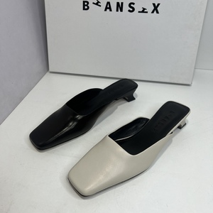 Biansix便鞋式品牌断码撤柜真皮女鞋夏季仙女风时尚包头低跟拖鞋