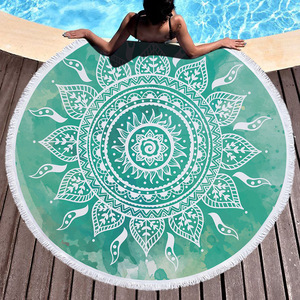 曼陀罗加厚圆形流苏沙滩巾游泳浴巾沙发巾瑜伽垫毯礼物定制logo