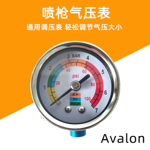 台湾Avalon亚洲龙喷枪调压表 气压调节阀稳压表喷枪枪尾压力表