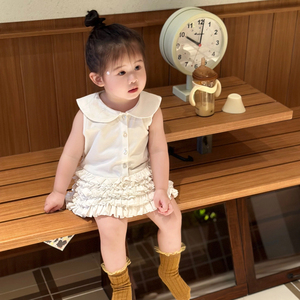 韩国童装2024夏季新款女童连衣裙宝宝洋气高级白色蛋糕生日公主裙