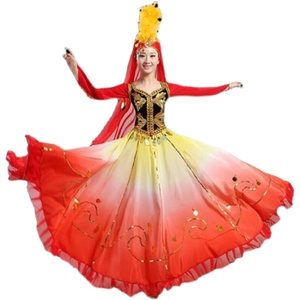 新疆演出服民族服装开场舞大摆裙维族舞蹈服女装伴舞少数民族服装