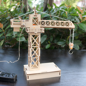 儿童手工制作材料包趣味科学实验器材diy遥控塔吊起重机科技吊机