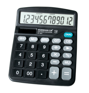 三木文具计算器经典EC-837计算机财务会计12位太阳能计算办公用品