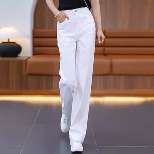 窄版阔腿牛仔裤女夏季2024年新款薄款韩版女裤高腰显瘦直筒裤子潮