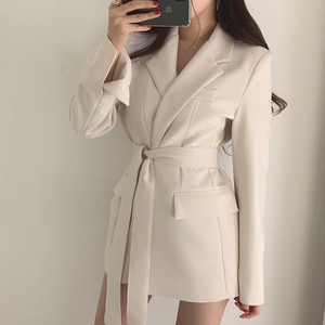 小西装外套女韩版修身学生英伦风新款2022秋季米色上衣垂坠感西服