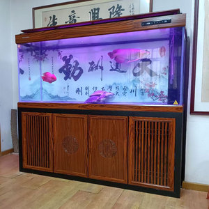大型鱼缸客厅闽江鱼缸客厅家用大型底过滤水族箱超白玻璃龙鱼缸1.