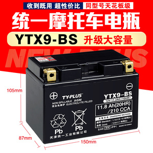 YTX9-BS摩托车电瓶Z400铃木DL250骊驰GW250贝纳利黄龙300/600电池