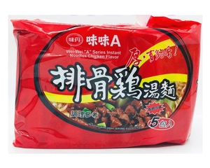 台湾味味A排骨鸡汤面90g*5包 袋装泡面排骨鸡速食方便面