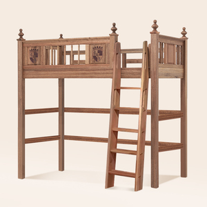 檀丝木儿童床高架床上床下空组合床全实木床成人架子床可定制家具