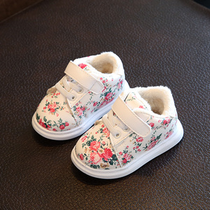 婴儿鞋童鞋一岁半女宝宝秋冬鞋子0-1-3岁2棉鞋女童软底皮鞋学步鞋
