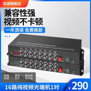 汤湖 桌面式16路纯视频光端机单模单纤16视频光端机FC口20KM1对