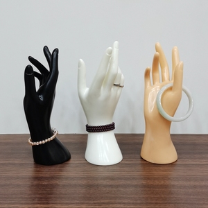创意PVC黑色无缝塑料女手模特女小手短手饰品戒指手链手形DIY道具
