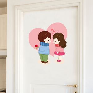 卧室房间装饰门贴情侣爱情温馨柜子墙贴画自粘小图案遮丑补洞防水