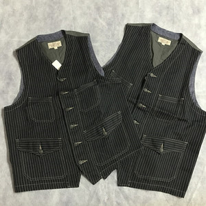 ADJUSTABLE COSTUME INDIGO WABASH 蓝染 刺子 复古 工装马甲