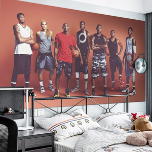 NBA篮球明星海报墙贴詹姆斯科比超大宿舍卧室壁画背景墙装饰自粘