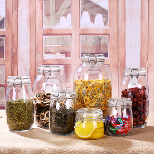 厨房密封罐玻璃储物罐透明家用瓶子食品杂粮茶叶罐蜂蜜柠檬酵素瓶