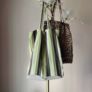 澳洲mimco仿真丝复古文艺折叠购物包便携环保袋豹纹托特包tote