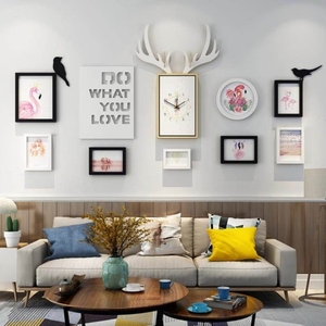 彩绘墙面墙上装饰像相册框组合温馨3d墙体壁画背景家里美发店海报 阿里巴巴找货神器