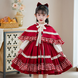 正版小红帽儿童服装演出服套装春秋款小女孩裙子洛丽塔公主裙女童