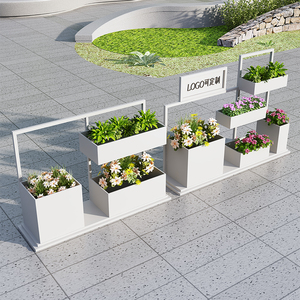 铁艺花箱户外长方形花卉架组合花坛园艺种植花槽大型广场街道花架