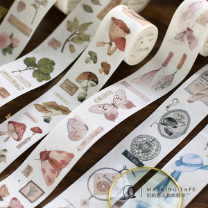 信的恋人 和纸胶带标本博物馆 微特油植物花朵复古手帐日记装饰贴