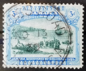 英属牙买加1919年乔治5世风光1枚销