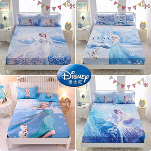 迪士尼儿童全棉床单床笠卡通冰雪奇缘爱莎公主纯棉棕垫单件床罩套