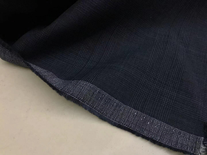 意大利黑蓝色织薄型格子精纺毛料春秋款小西装休闲套装一件0.5米