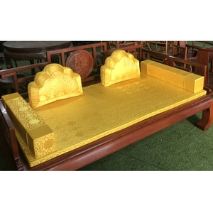 定制新中式古典罗汉床垫皇宫椅圈椅红木沙发垫靠枕订做椰棕海绵垫